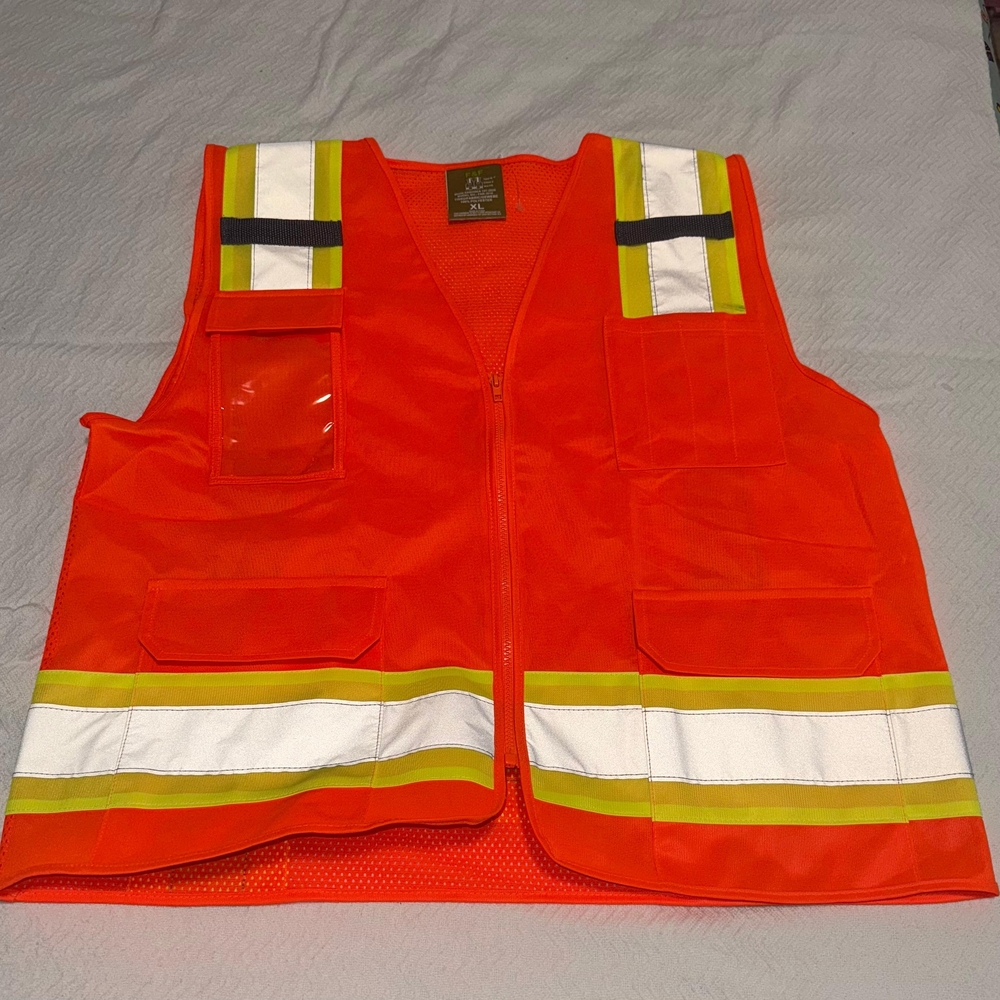 NEW Vest TyPE R CLASS 2, NOT FR High-Visibility Safety 100% poliéster size XL